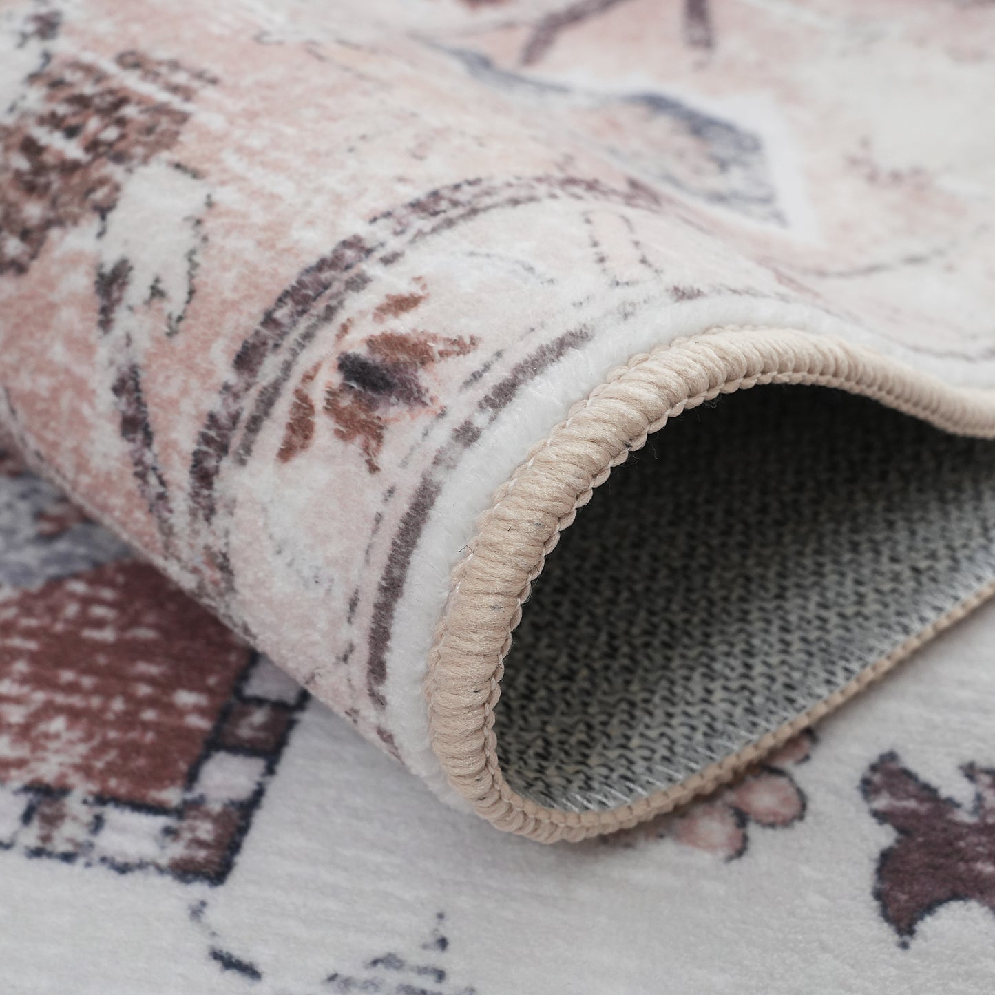 Cream Brown Rustic Oriental Modern Rug