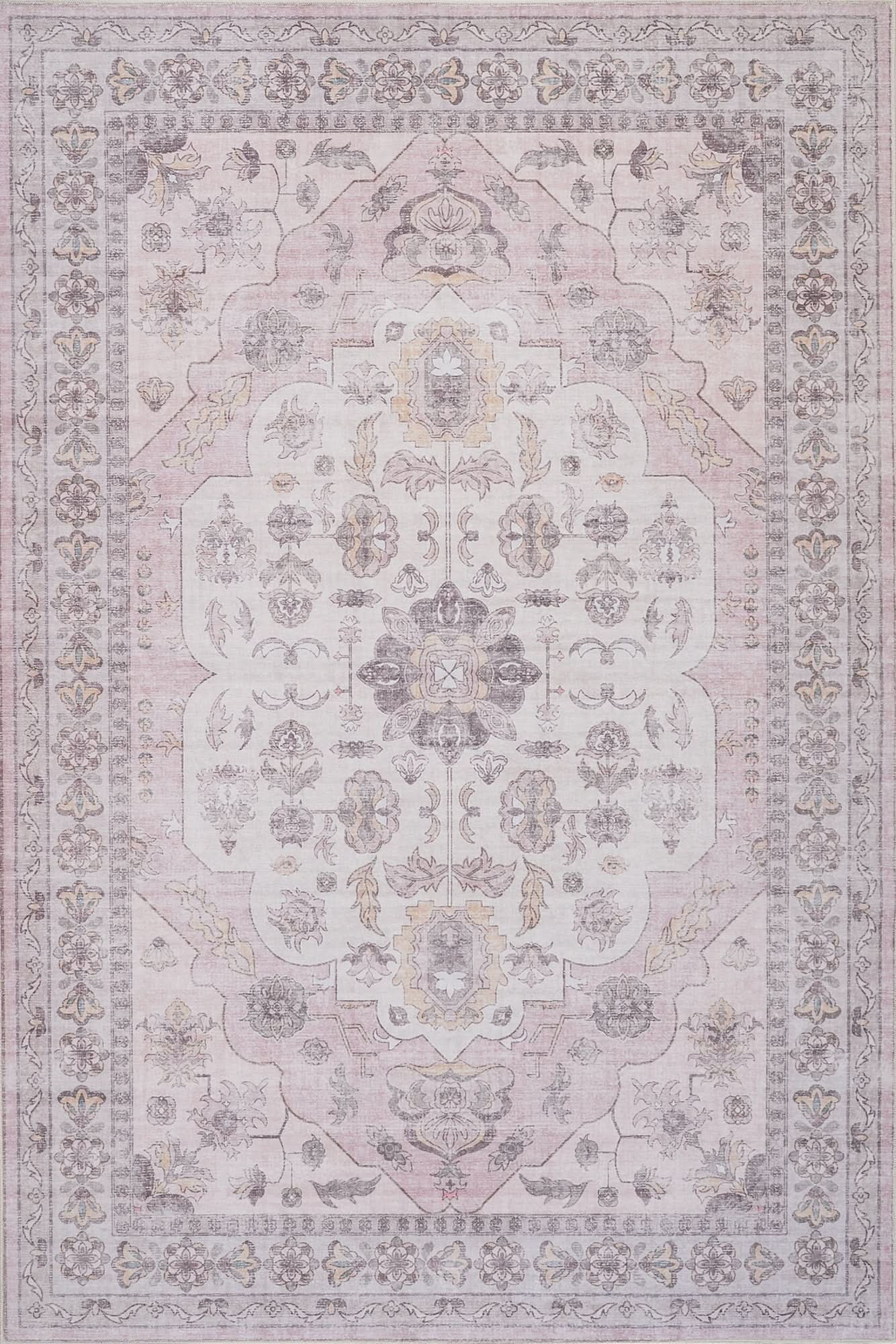 Brown Pink Vintage Oriental Rug - The Rug Market