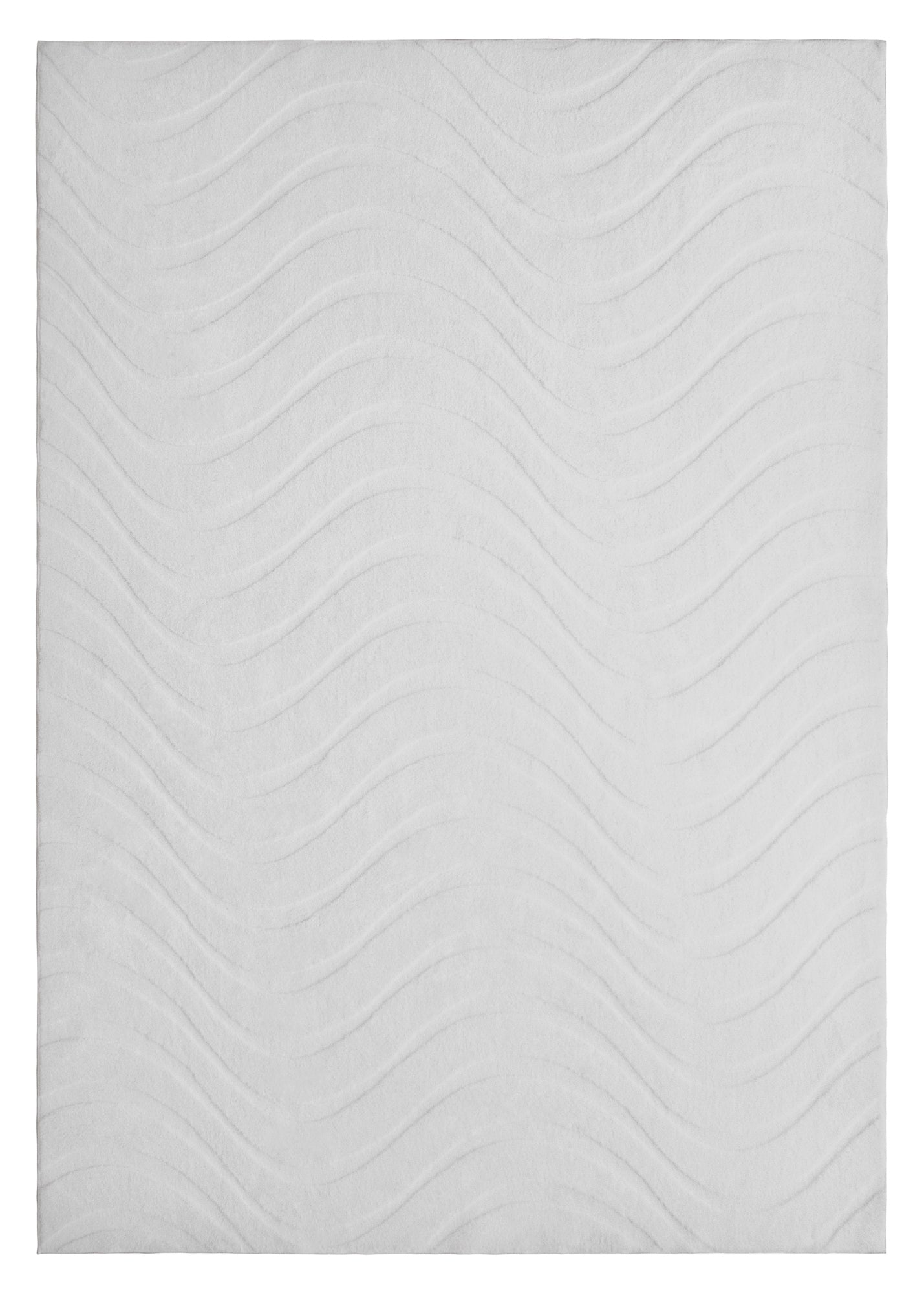 Pearl White Modern Wavy Shag Rug