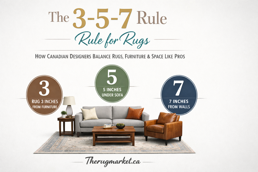 The 3-5-7 Rule for Rugs: How Canadian Designers Balance Rugs, Furniture & Space Like Pros