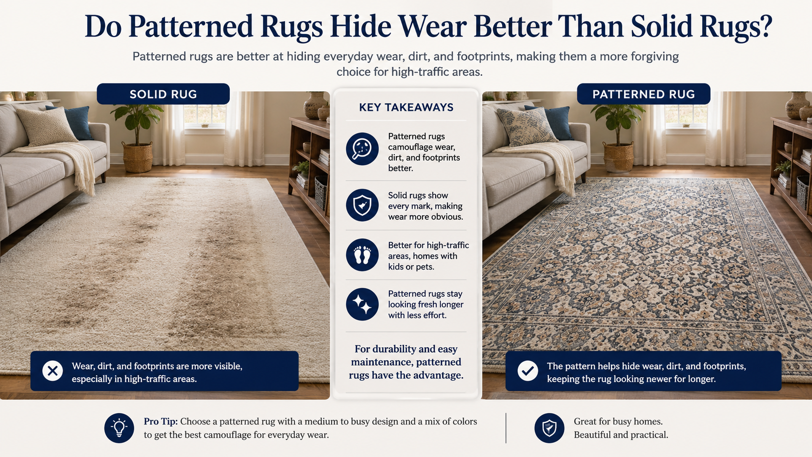 Do Patterned Rugs Hide Wear Better Than Solid Rugs?