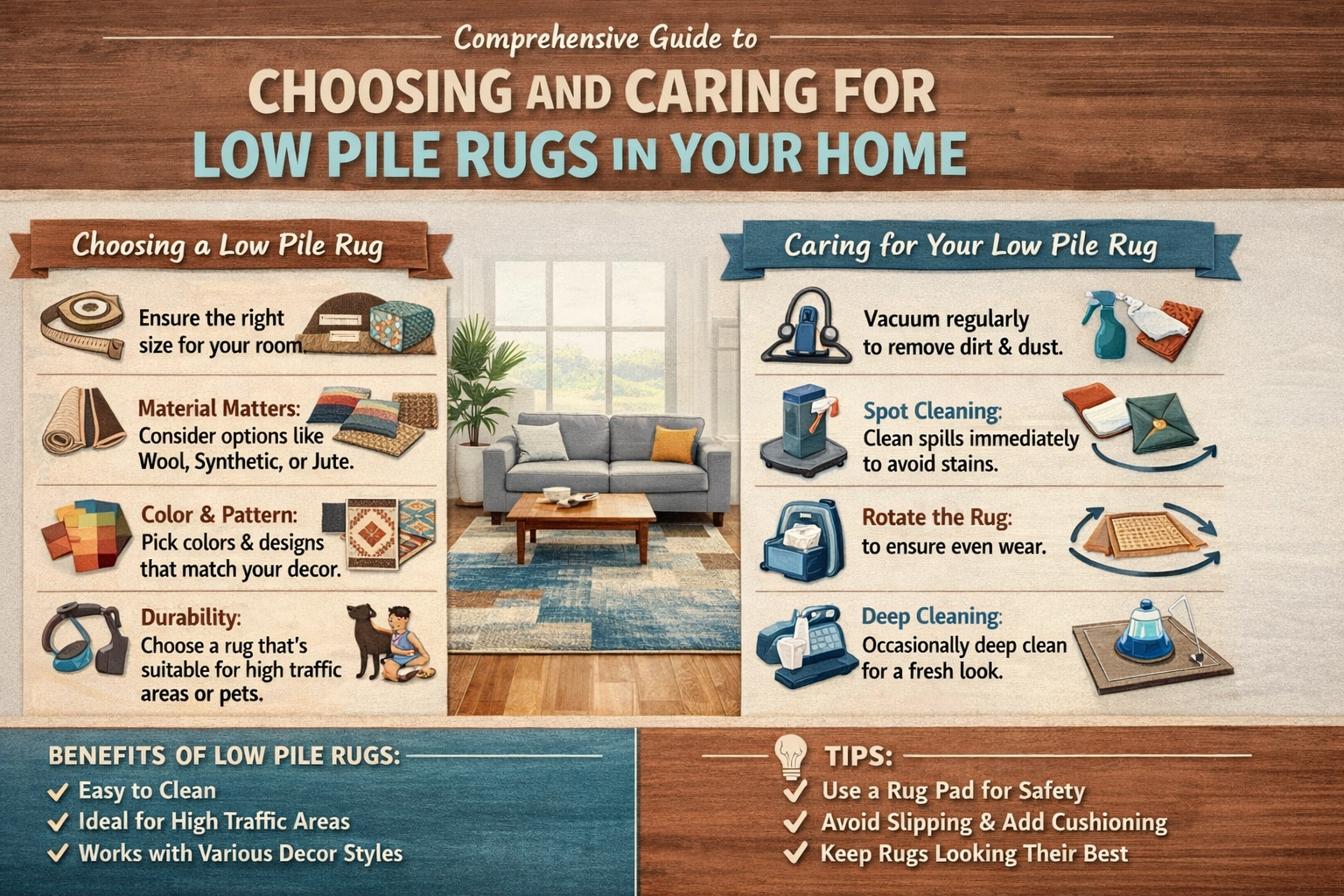 Comprehensive Guide to Choosing and Caring for Low Pile Rugs in Your Home