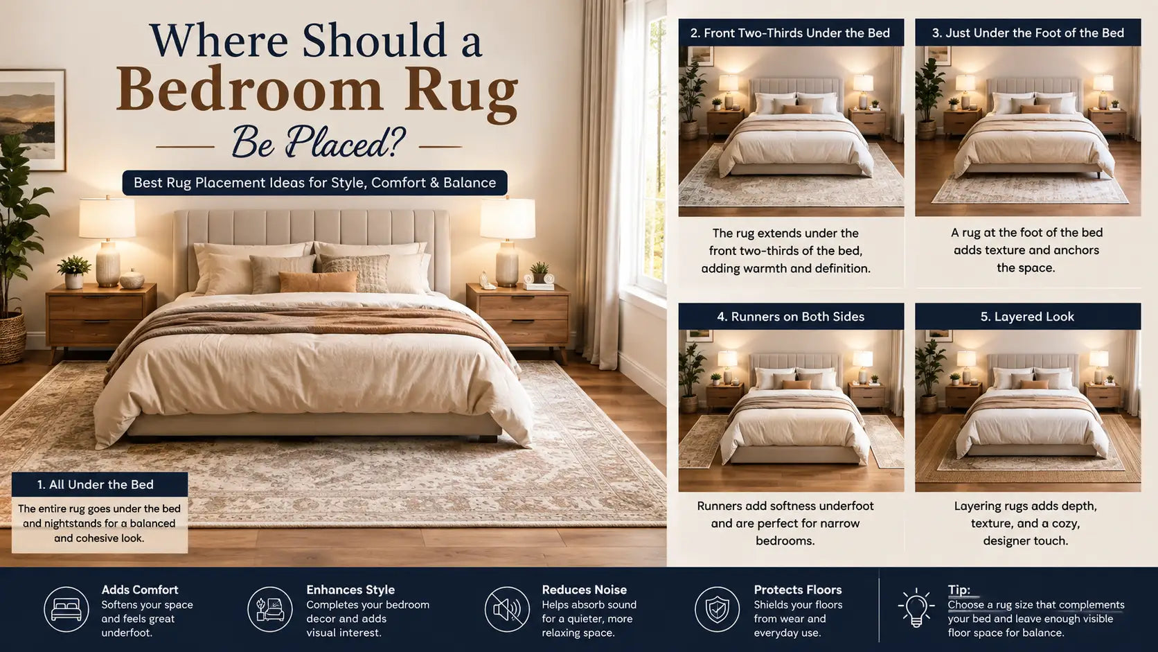 Where Should a Bedroom Rug Be Placed?