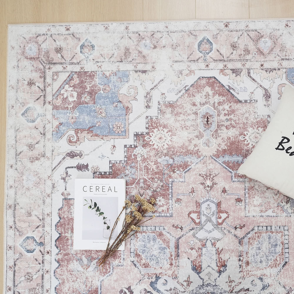 Cream Brown Rustic Oriental Modern Rug - The Rug Market