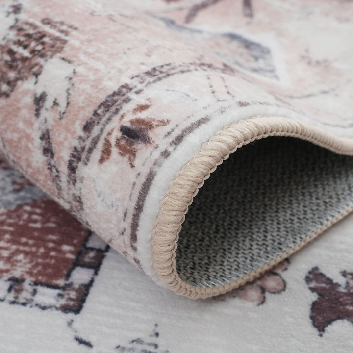 Cream Brown Rustic Oriental Modern Rug - The Rug Market