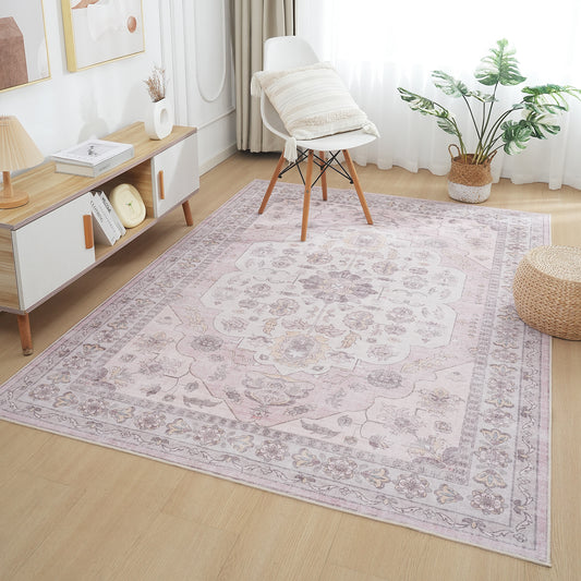 Brown Pink Vintage Oriental Rug