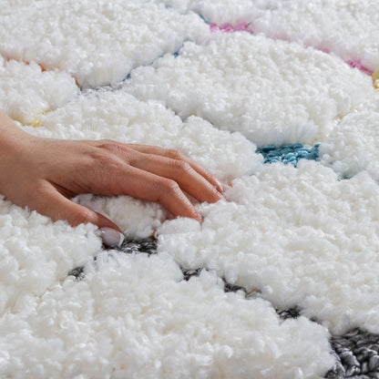 Super Soft Lattice Shaggy Rug