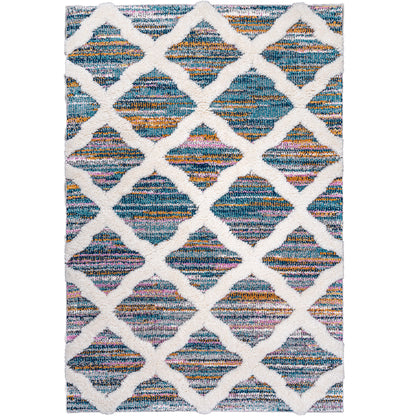 Super Soft Lattice Multicolour Shaggy Rug