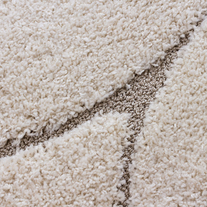 Soft and Plush Floral Cream Shaggy Rug