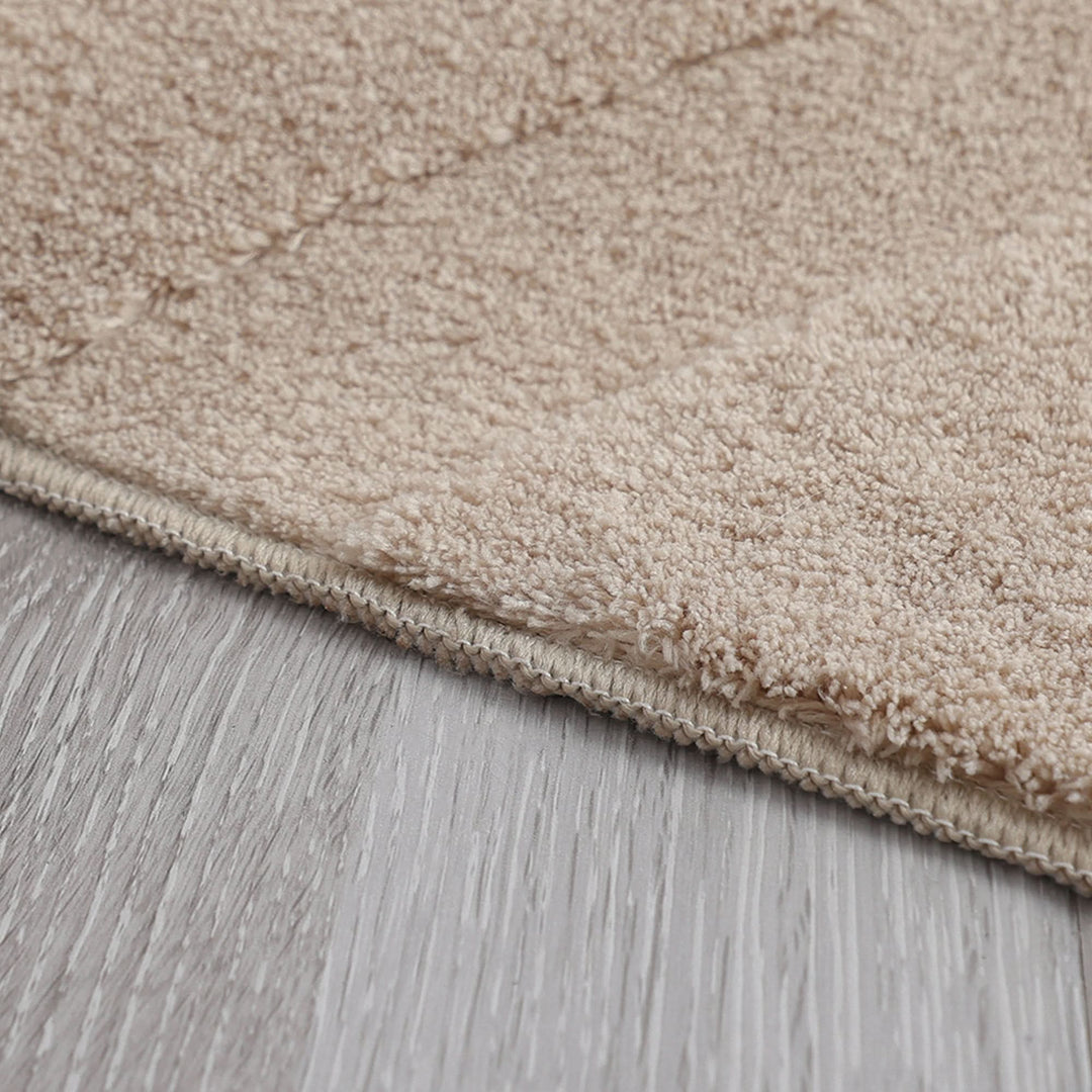 Beige Modern Wavy Abstract Shag Rug - The Rug Market