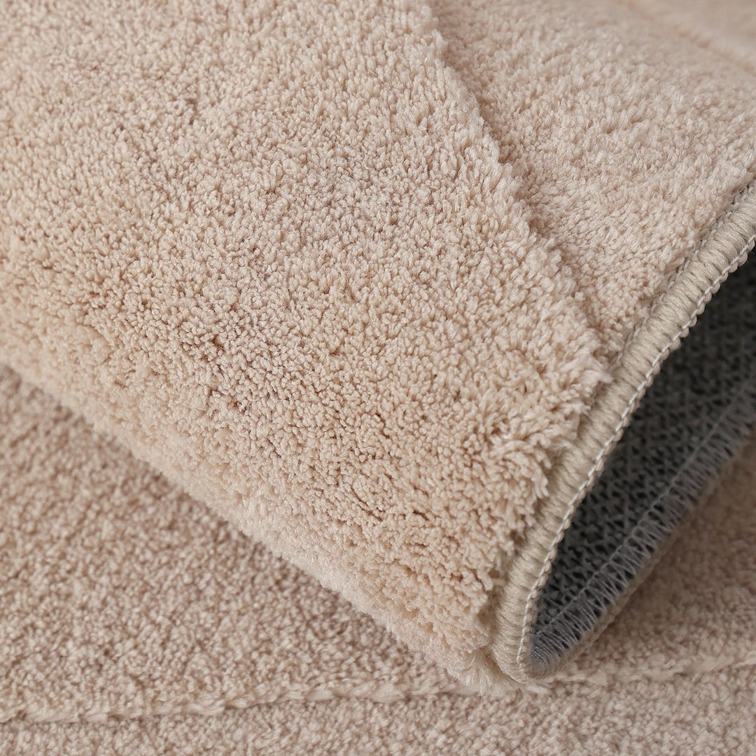 Beige Modern Wavy Abstract Shag Rug - The Rug Market