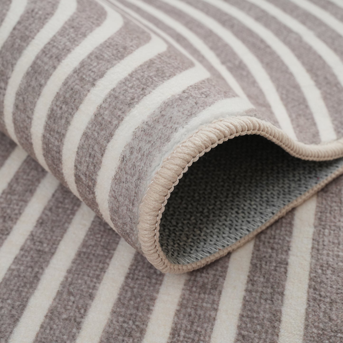 Brown Cream Modern Abstract Geometric Circles Rug