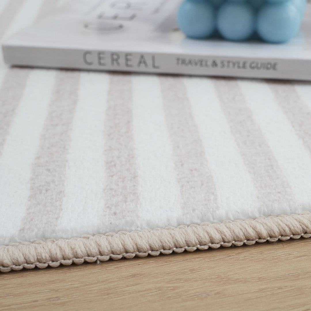 Cream Brown Modern Abstract Geometric Circles Rug - The Rug Market