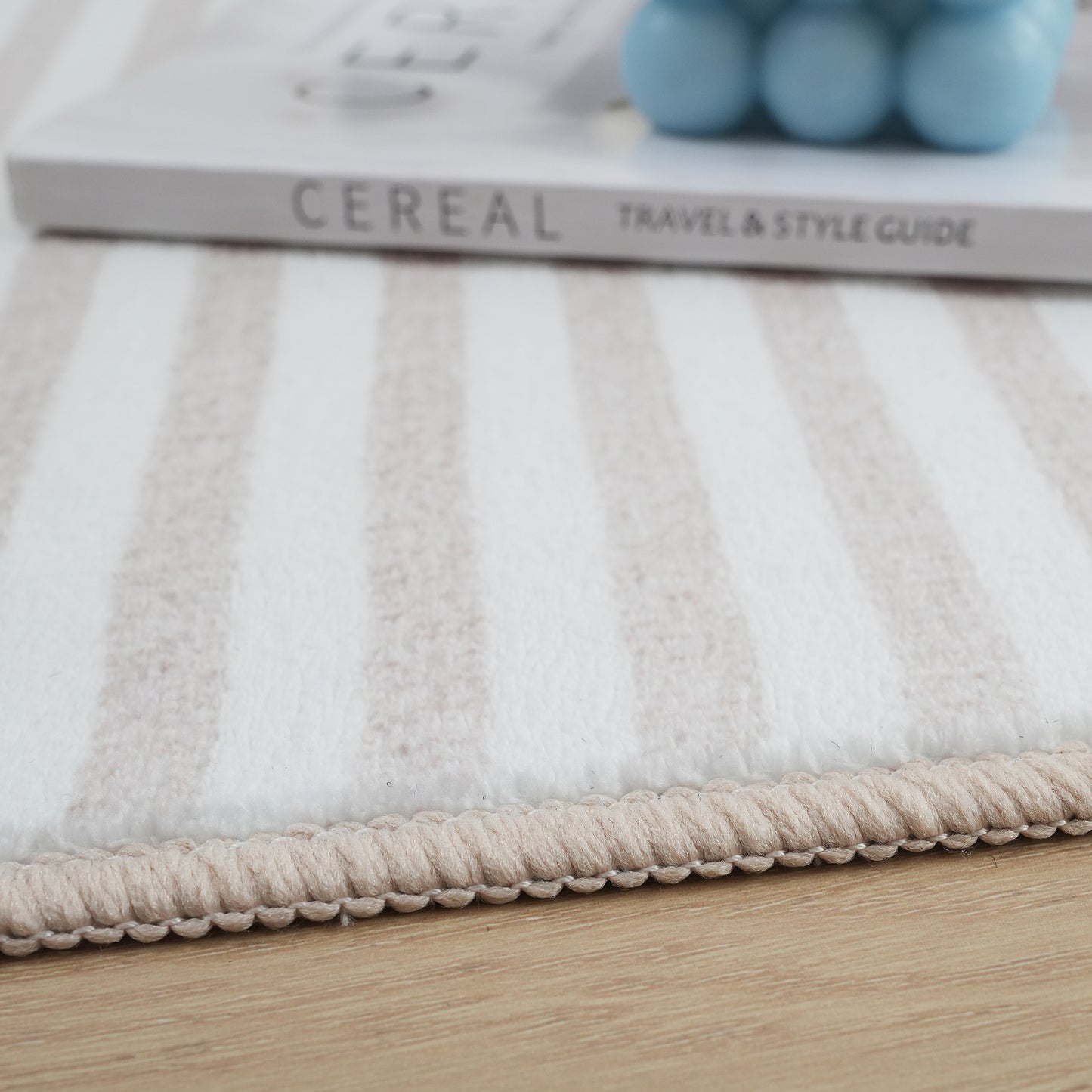 Cream Brown Modern Abstract Geometric Circles Rug