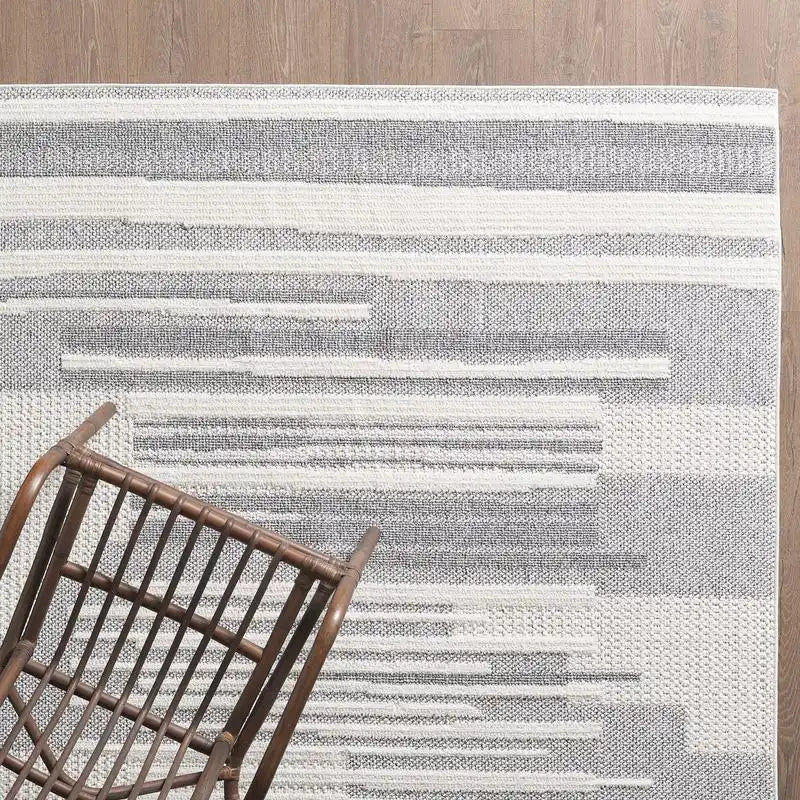 Venetian Checkered Grey Area Rug