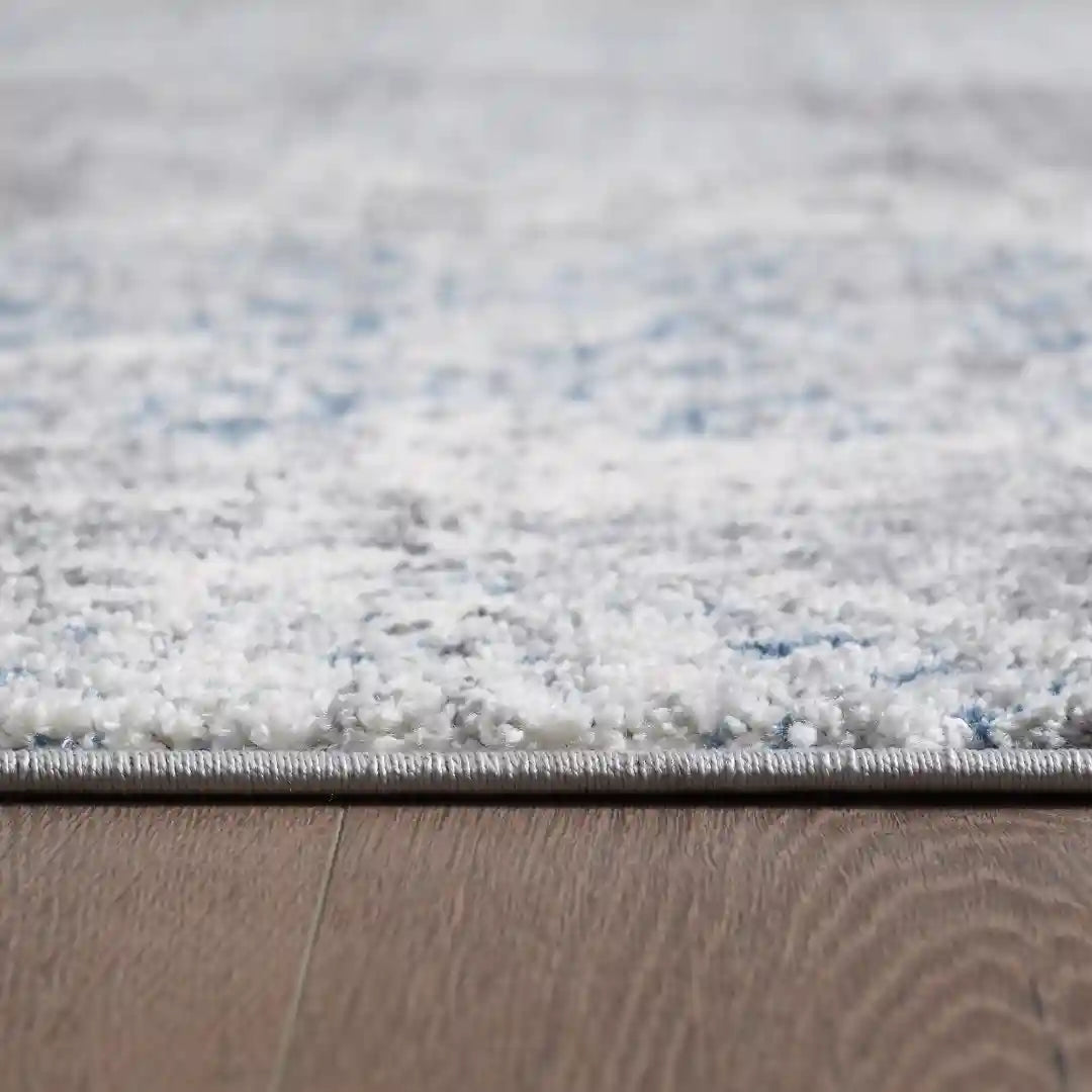 Off-White Blue Modern Abstract Rug