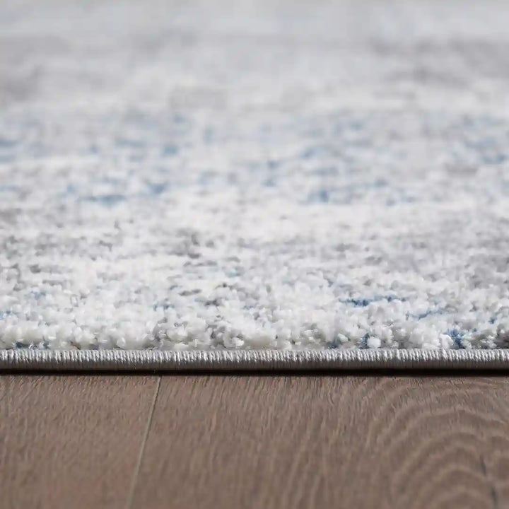 Off-White Blue Modern Abstract Rug