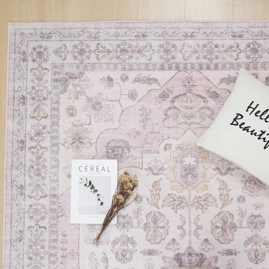 Brown Pink Vintage Oriental Rug