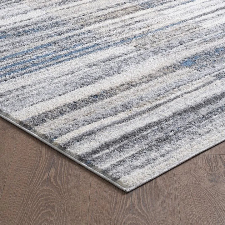 Blue Grey Modern Ombre Geometric Abstract Rug