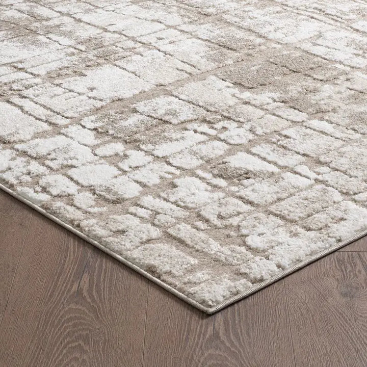 Beige Cream Modern Rustic Abstract Rug