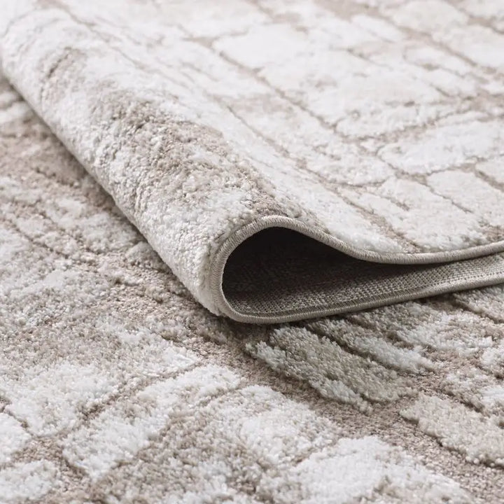 Beige Cream Modern Rustic Abstract Rug