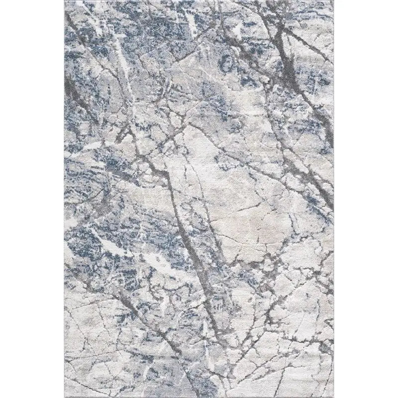 Blue Grey Modern Abstract Marble Rug