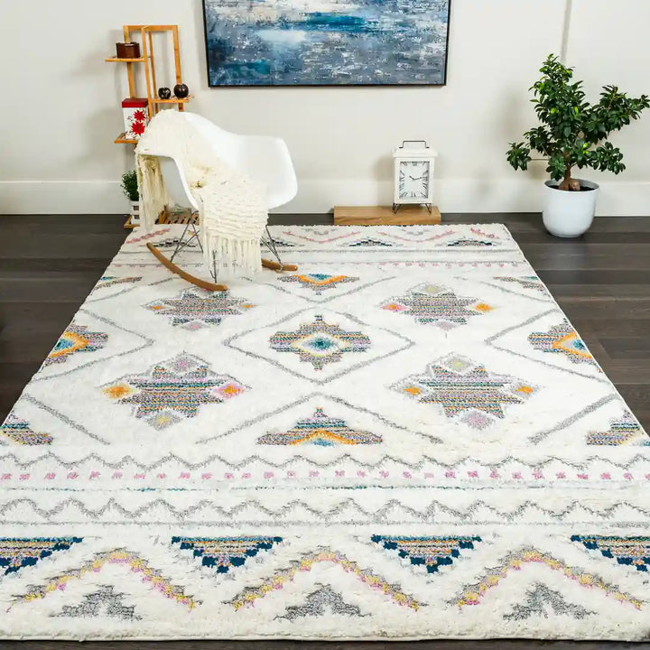 Multicolor Modern Boho Shag Rug