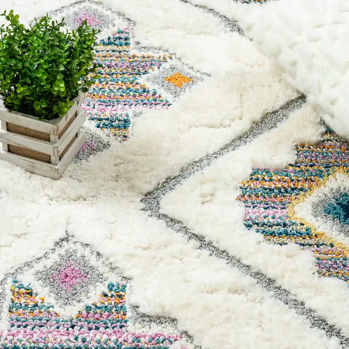 Multicolor Modern Boho Shag Rug