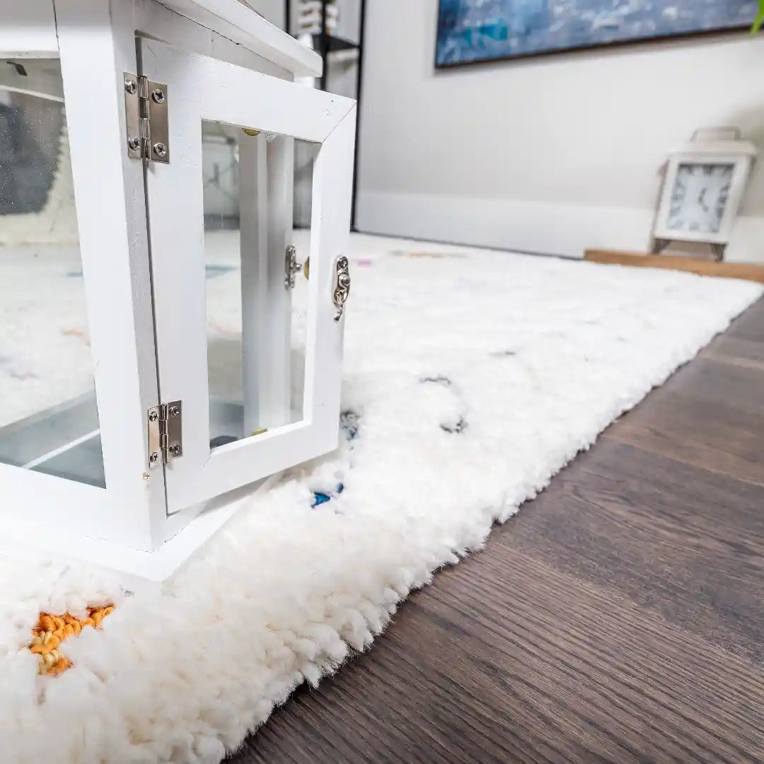 Off-White Multicolor Diamond Motif Contemporary Rug