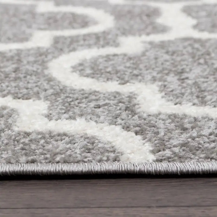 Grey Lattice Moroccan Rug