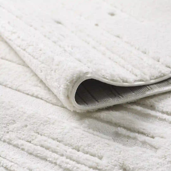Cream Modern Abstract Wavy Shag Rug