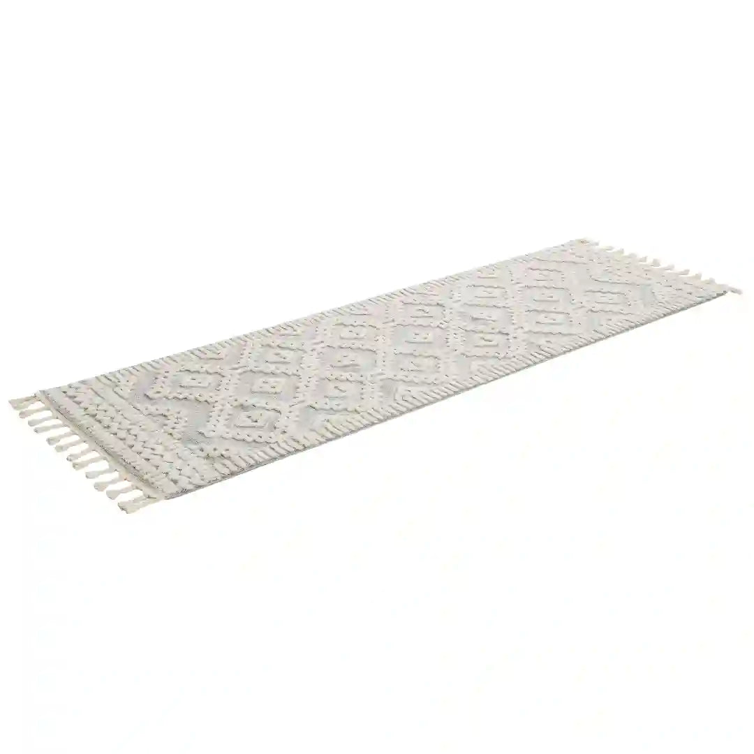 Grey Cream Moroccan Geometric Rug