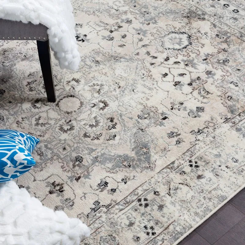 Beige Grey Bohemian Contemporary Rug