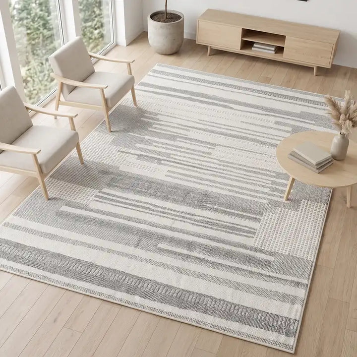 Venetian Checkered Grey Area Rug