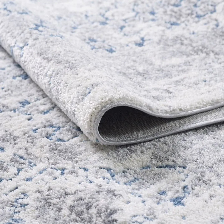 Off-White Blue Modern Abstract Rug