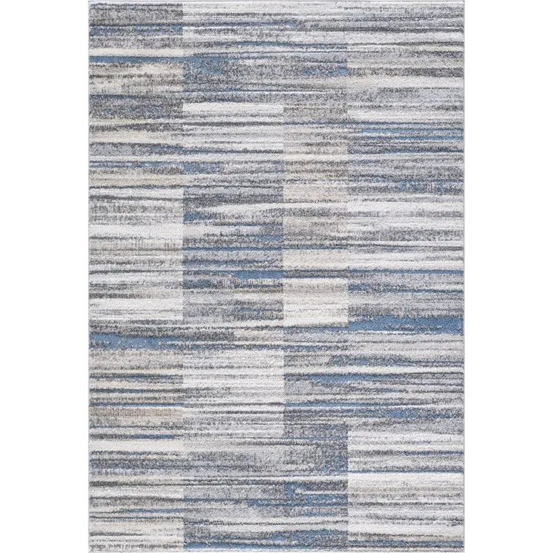 Blue Grey Modern Ombre Geometric Abstract Rug