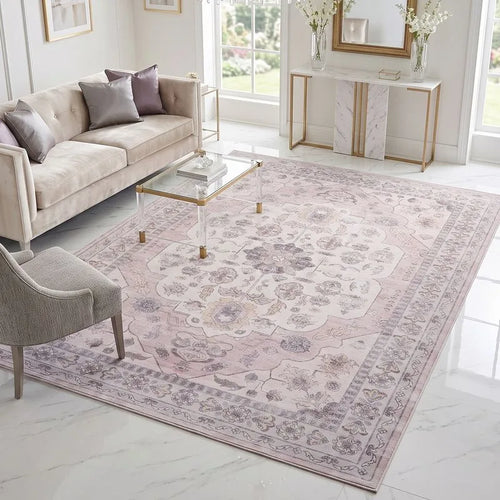 Brown Pink Vintage Oriental Rug