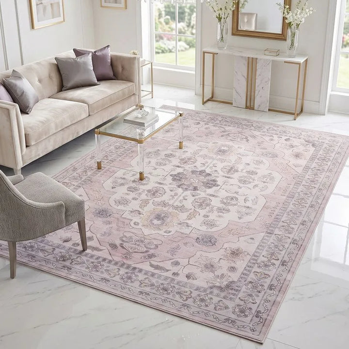 Brown Pink Vintage Oriental Rug