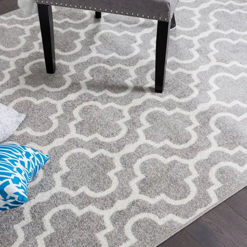 Grey Lattice Moroccan Rug