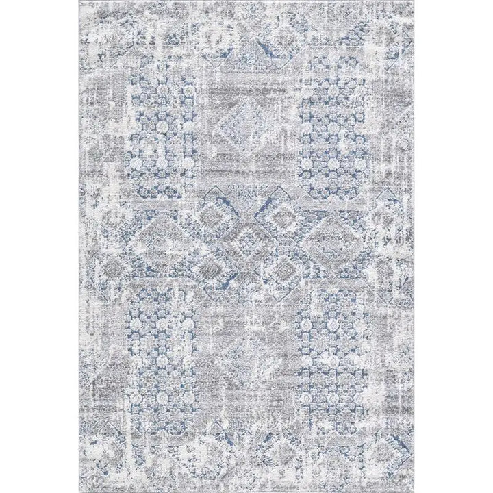 Off-White Blue Modern Abstract Rug