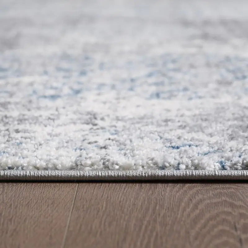 Off-White Blue Modern Abstract Rug