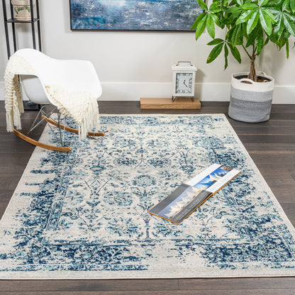 Fantasy Vintage Navy Area Rug